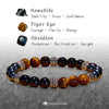 Evolvegem "Shadowflare" Hematite Tiger Eye Obsidian Bracelet