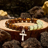 Evolvegem "Sanctuary Grove" Ankh Cross Energy Gemstone Bracelet