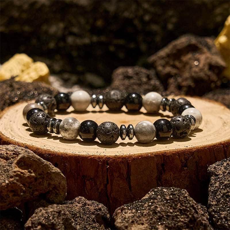 Evolvegem "Volcanic Aura" Calm & Resilience Gesmtone Bracelet