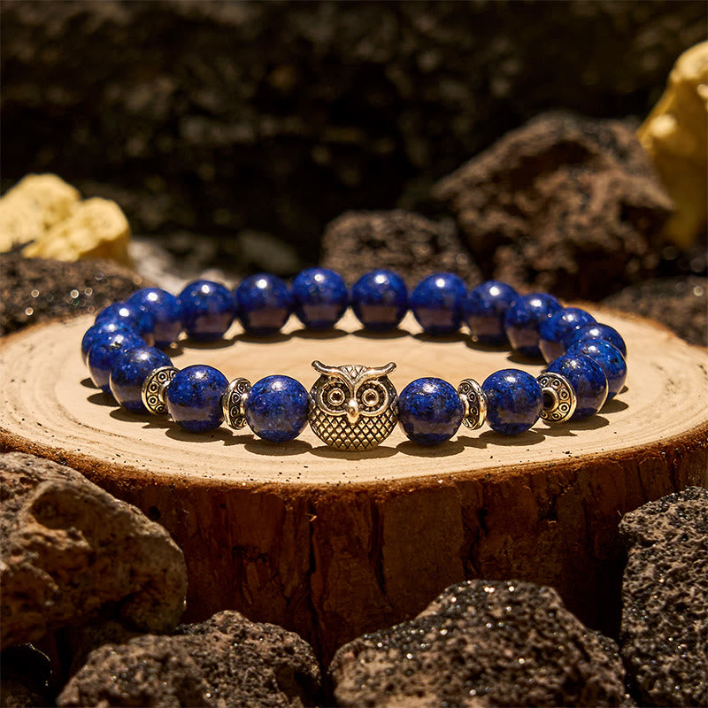 Evolvegem "Lapis Hoot" Owl Wisdom & Protection Bracelet