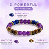 Evolvegem "Energized Harmony" Amethyst Tiger Eye Lapis Lazuli Bracelet