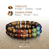 Evolvegem "Terra Chroma" Tiger Eye Stone Chakra Bracelet