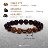 Evolvegem "Eclipse Ember" Hematite Tiger Eye Obsidian Bracelet