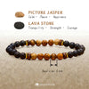 Evolvegem "Volcanic Whisper" Lava Stone Picture Jasper Bracelet