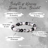 Evolvegem "Igneous Prism" Obsidian Clear Crystal Snowflake Obsidian Bracelet