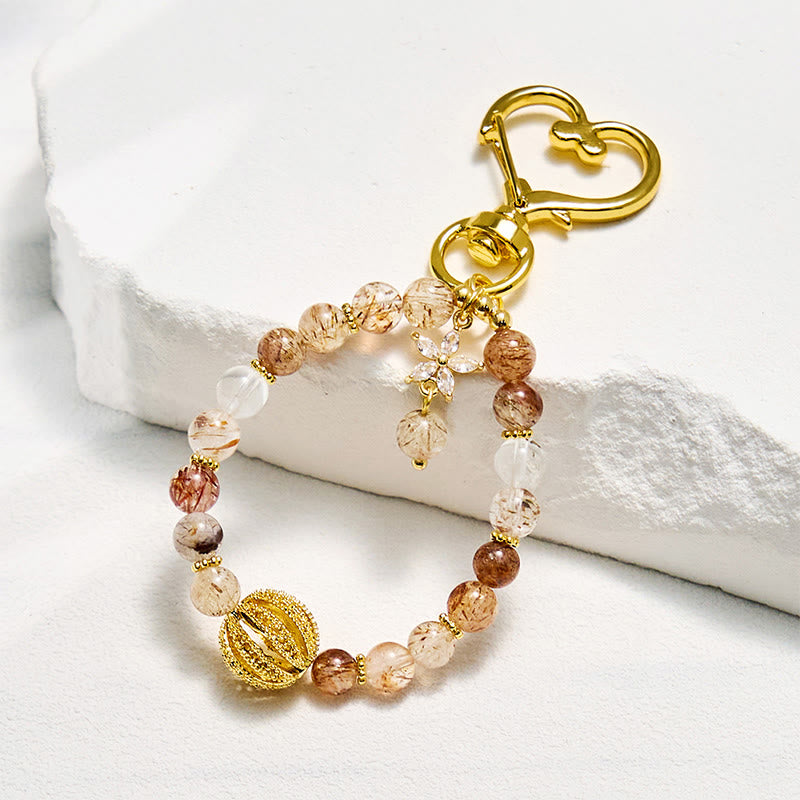 Evolvegem Chakra Balancing Super Seven Quartz Phone Charm Keychain