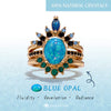 Evolvegem "Celestial Crown" Sapphire With Opal 3 - Piece Ring Set