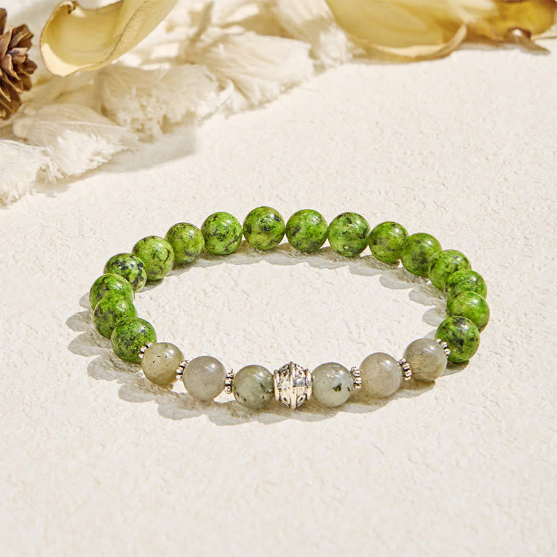 Evolvegem "Speckled Shine" Jade & Labradorite Growth Bracelet