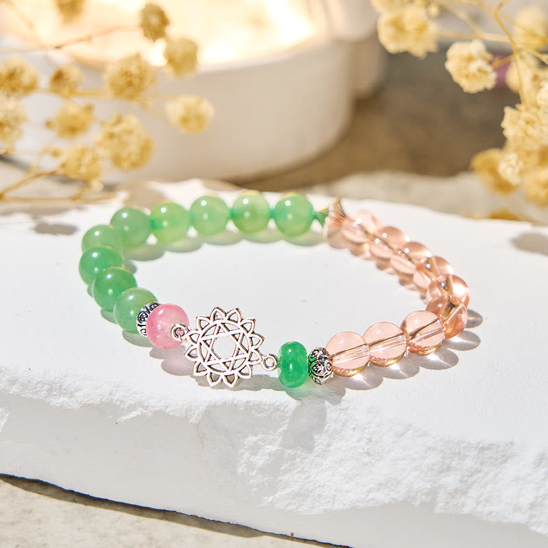 Evolvegem "Anahata Alchemy" Green Aventurine & Rose Quartz Harmony Bracelet