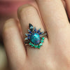 Evolvegem "Celestial Crown" Sapphire With Opal 3 - Piece Ring Set